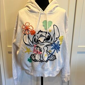 DISNEY Stitch Embroidered Doodle Hoodie - Adult Size Large -like new